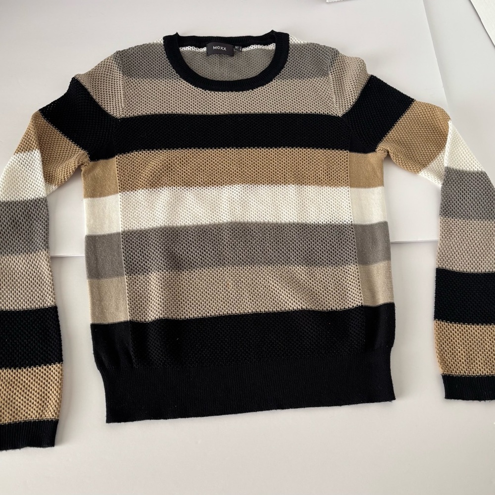 Mexx Women Crewneck Sweater - Black, White, Tan